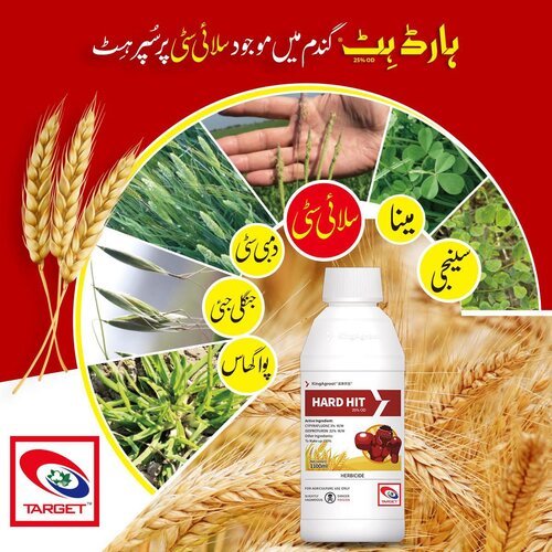 2nd Hard Hit 25OD 1100ML Cyprafluone + Isoproturon Herbicide for Wheat Crop for salai sitti and other narrow leafs Ali Akbar Target HardHit ( Weedual SUNCROP ) slai sitti weed