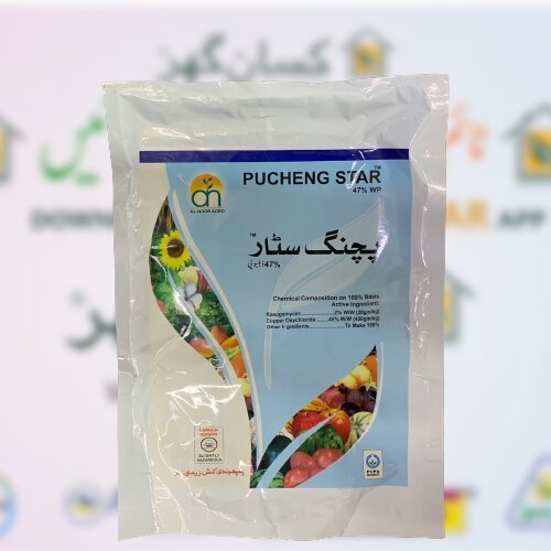 Pucheng Star 47wp 100gm ( part of original 400gm pack ) Kasugamycin 2 Copper Oxychloride 45 Alnoor Agro Best Bactericide And Fungicide For Garlic Crop  And Citrus Orchards