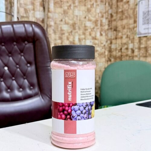 Nutrifix Foliar Grade 1KG NPK Nutrimix Nitrogen 5w/w and Potash 20w/w Rich in Potash, Stress Releaser, Added Microonutrients, like boron, zinc, mag etc and biostimulants and PGRs Techno Agri Solutions Pvt Ltd Nutri Science 