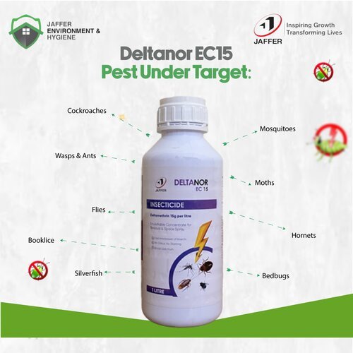 Deltanor 15EC 1Liter Insecticide for outdoor use in houses Delta nor Deltamethrin Jaffer Brothers Bedbugs  cockroacher  spiders  sliverfish  bird mites  carpet beetles  flies  mosquitoes