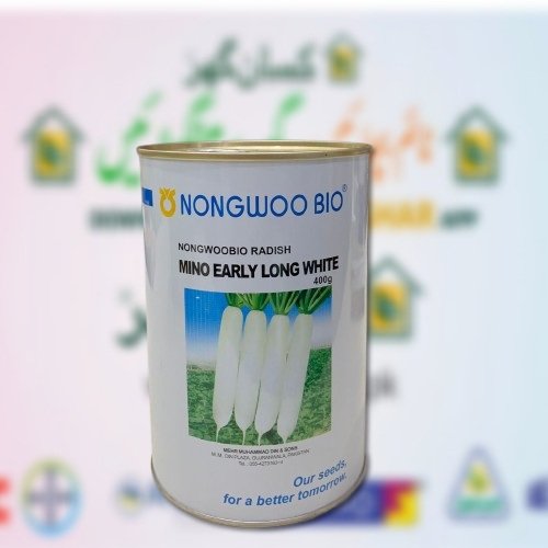 Radish 400gm Mino Early Long White Nongwoo Bio co Seeds Mooli Beej Muli Imported new zealand 