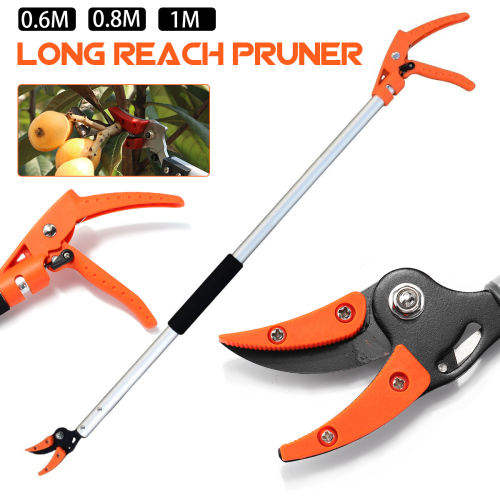 1/2 Inch Extra Long Reach Pruner Cut And Hold Bypass Pruner Max Cutting Fruit Picker And Tree Cutter For Garden - 1.5m