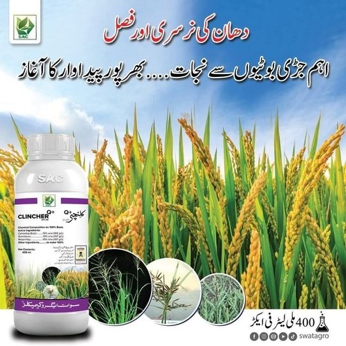 2nd Clincher Q Plus 35OD 400ML Rice Herbicide Swat Agro Cyhalofop Butyl, Quinclorac and Metamifop Weedicide all Narrow weeds including Ghora Gass grass
